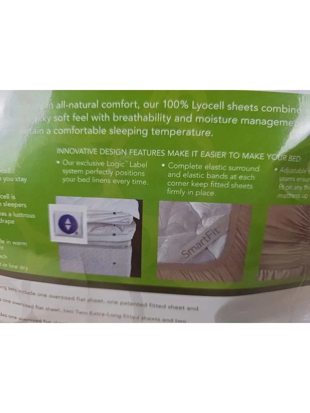 SLEEP NUMBER SELECT COMFORT LYOCELL Diamond Queen SmartFit Sheet Set *NEW* VTG